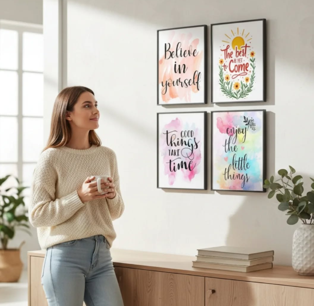 10. Wall Quote Frames (Simple Typography Art)