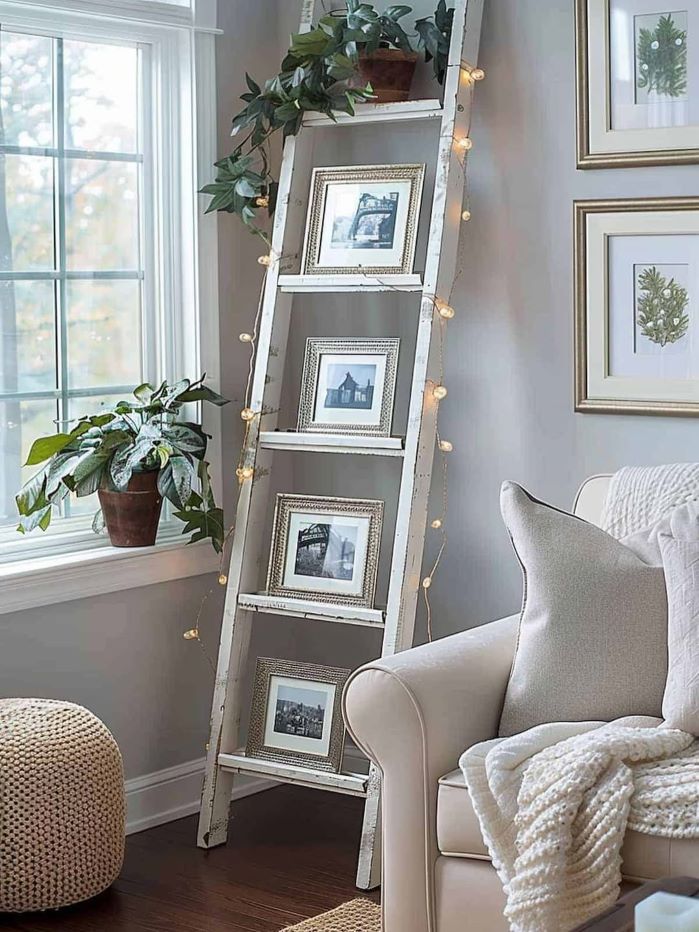 15. Wall Ladder Decor Display