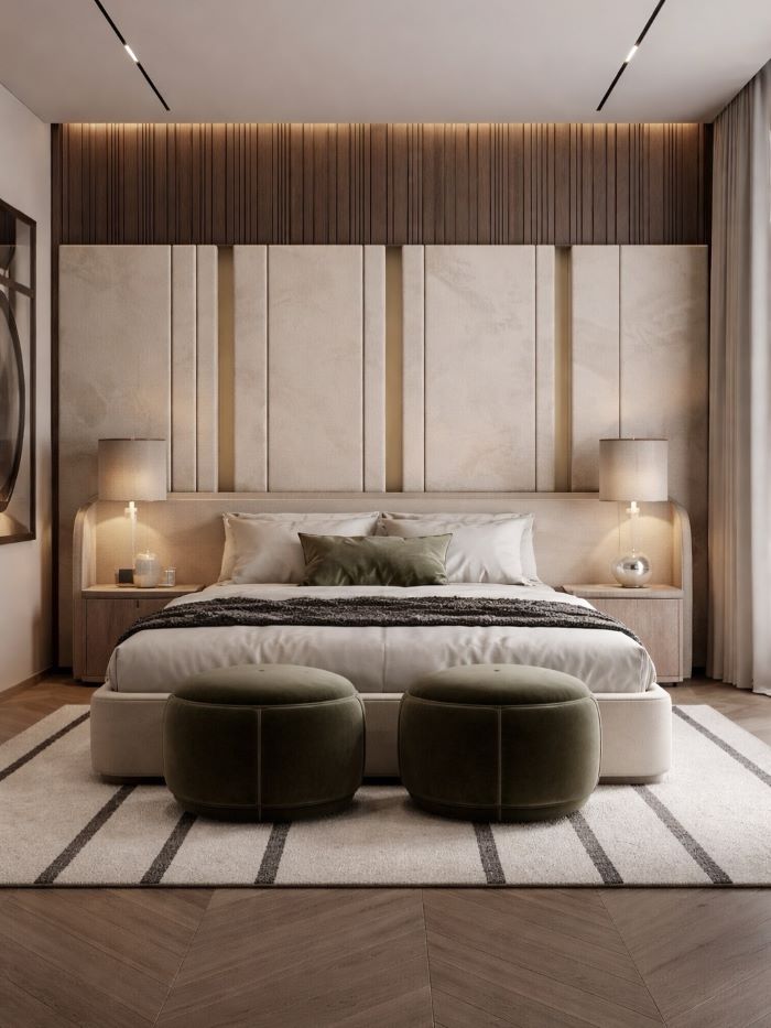 16. Soft Panel Upholstered Headboard Wall
