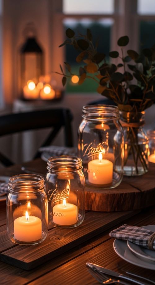 Mason Jar Candle Holders