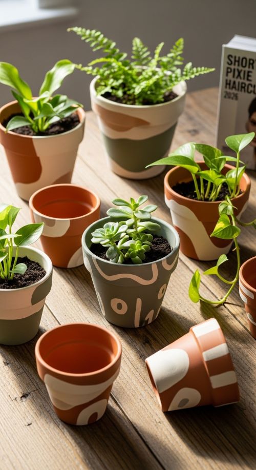 Painted Terra Cotta Pots