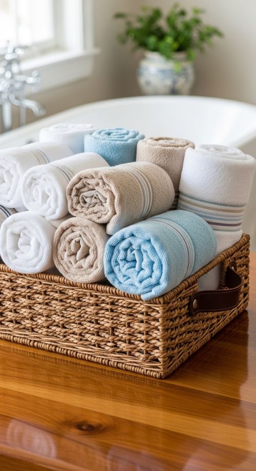 Rolled Towel Display Basket