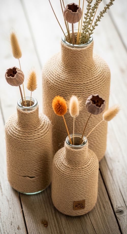 Rope Wrapped Vases