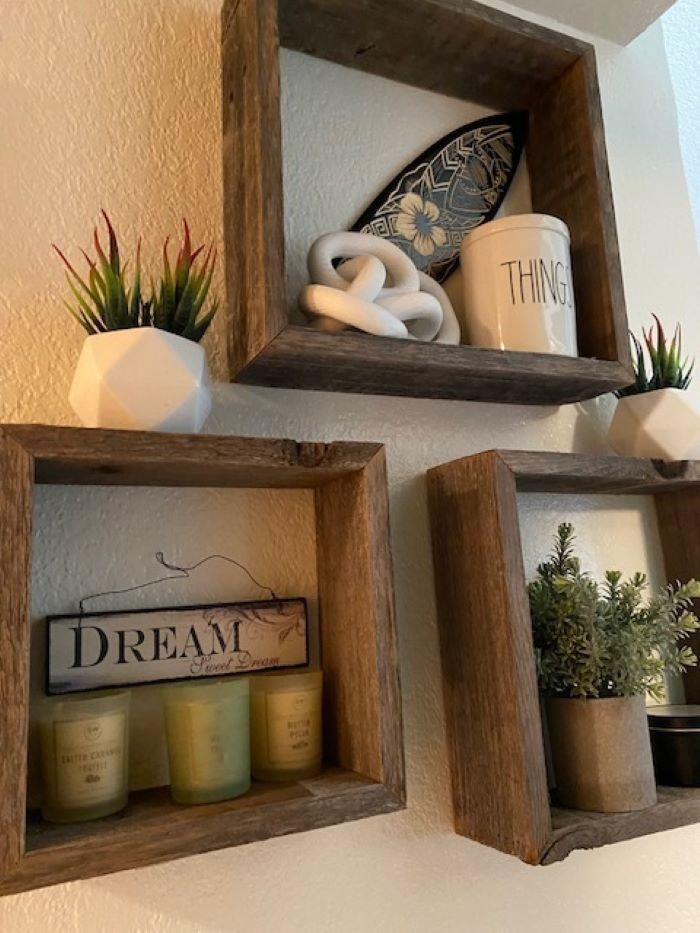 Rustic Wooden Floating Shelves