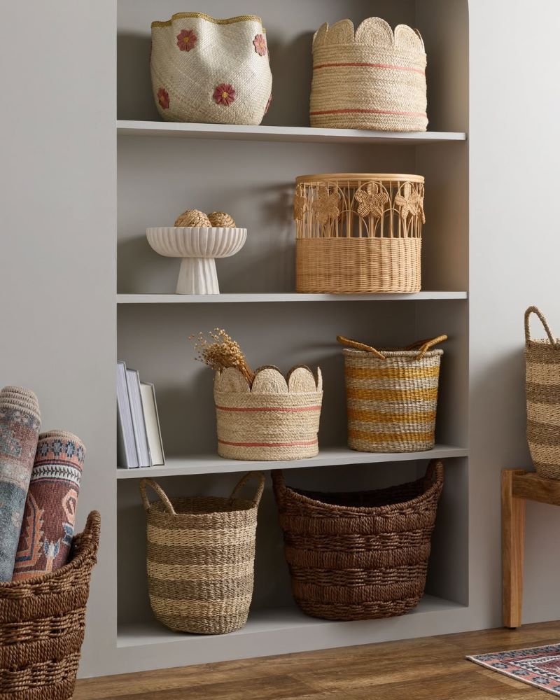 Woven Basket Storage Setup