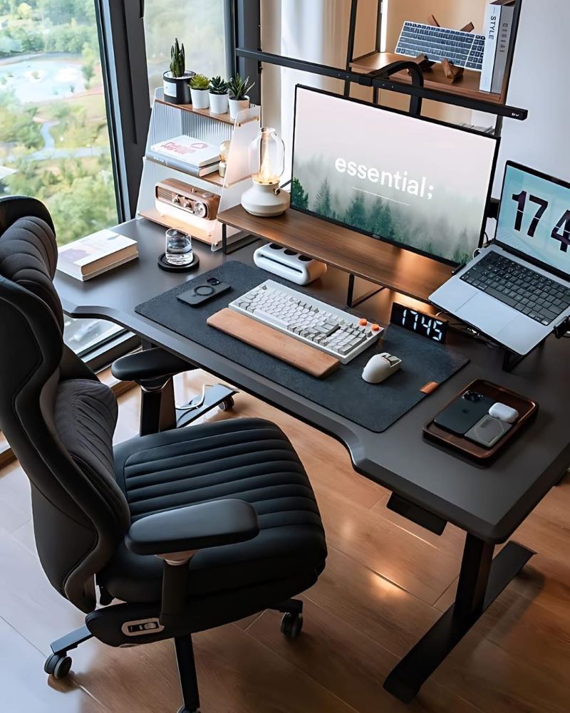 Window-Adjacent Desk Setup